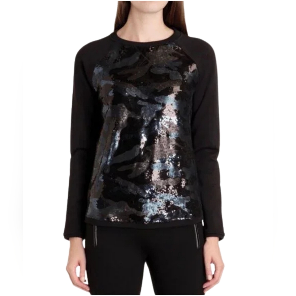 Ted Baker Camo Sequin Sweatshirt Size US6 / TB2